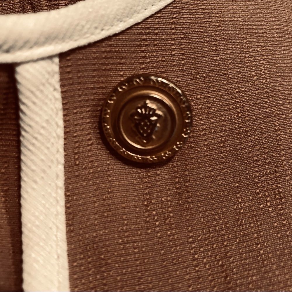 Nina Piccalino 11 Vintage Tan Sheath Dress Faux Jacket W/Buttons Dress 10 - Picture 7 of 7